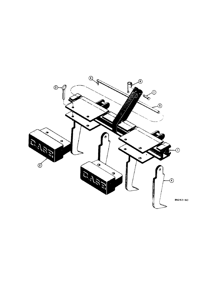 Схема запчастей Case 320 - (82[1]) - SCARIFIER (MOUNTS IN EAGLE HITCH ARMS) (00) - COMPLETE MACHINE