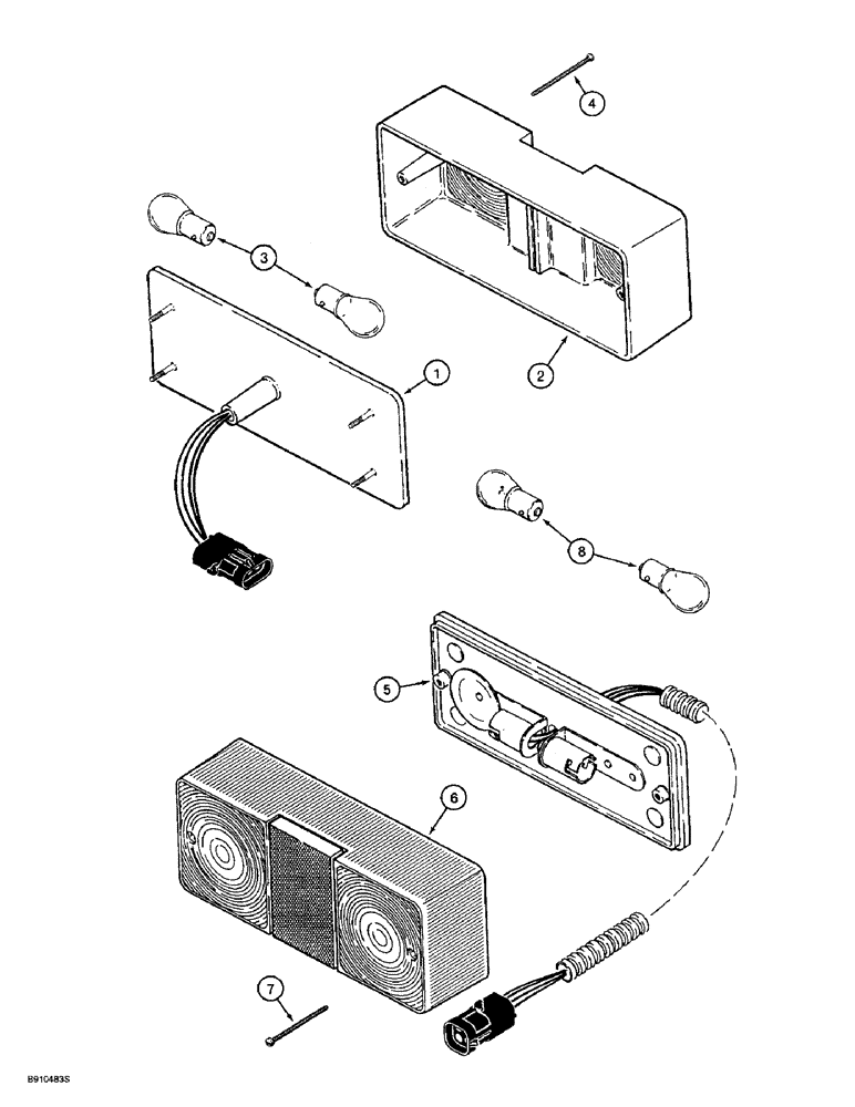 Схема запчастей Case 721B - (4-52) - TURN SIGNAL, FLASHER, STOP AND TAIL LAMPS, TURN SIGNAL & FLASHER LAMP (04) - ELECTRICAL SYSTEMS