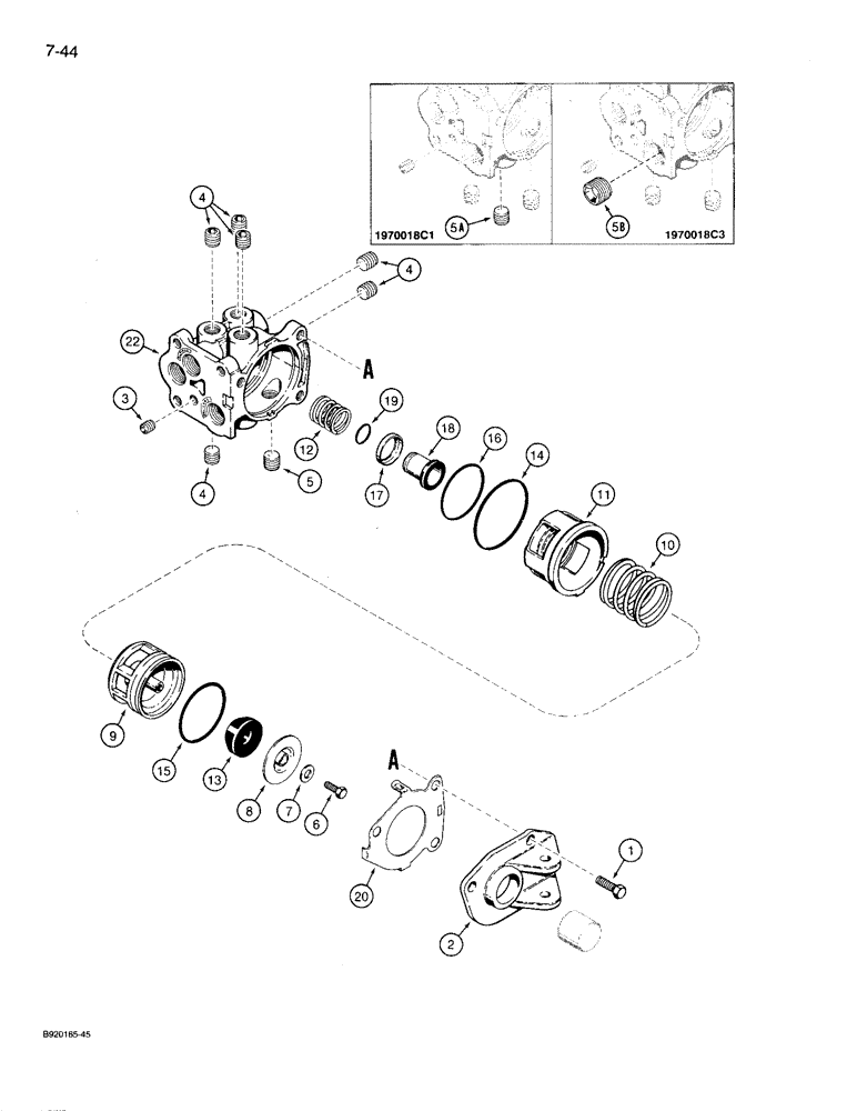 Схема запчастей Case 721 - (7-44) - BRAKE VALVE (07) - BRAKES