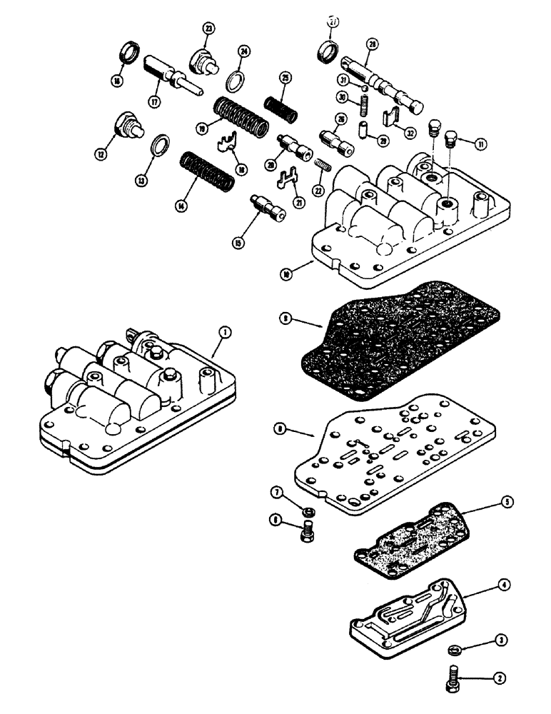 Схема запчастей Case 680CK - (060) - TRANSMISSION AND RELATED PARTS, FORWARD AND REVERSE CONTROL VALVE (21) - TRANSMISSION