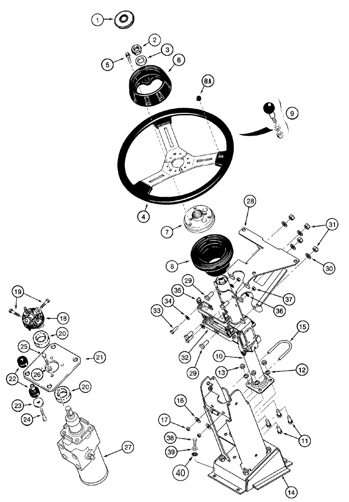 Схема запчастей Case 521D - (05-01) - STEERING WHEEL - COLUMN (05) - STEERING