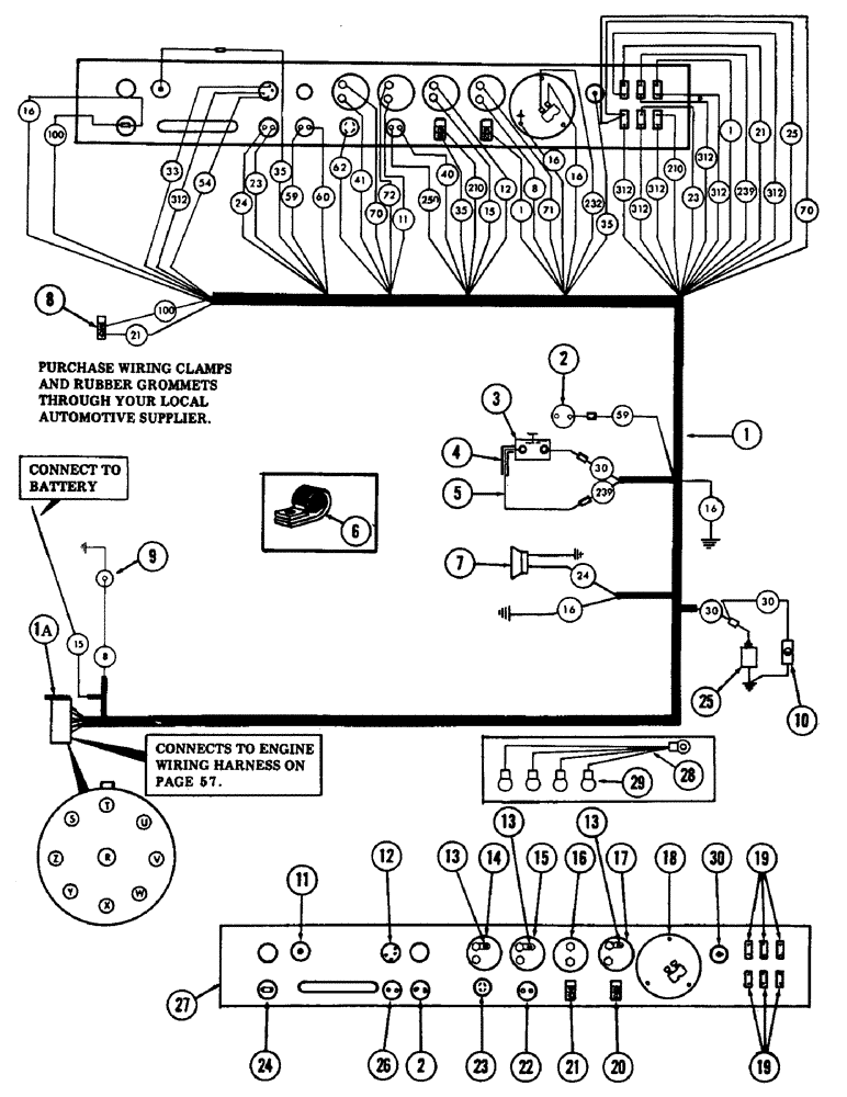 Схема запчастей Case 880B - (060) - INSTRUMENT PANEL AND TURNTABLE WIRING HARNESS, (USED ON UNITS W/PIN 6201617 AND 6201619 AND AFTER) (06) - ELECTRICAL SYSTEMS