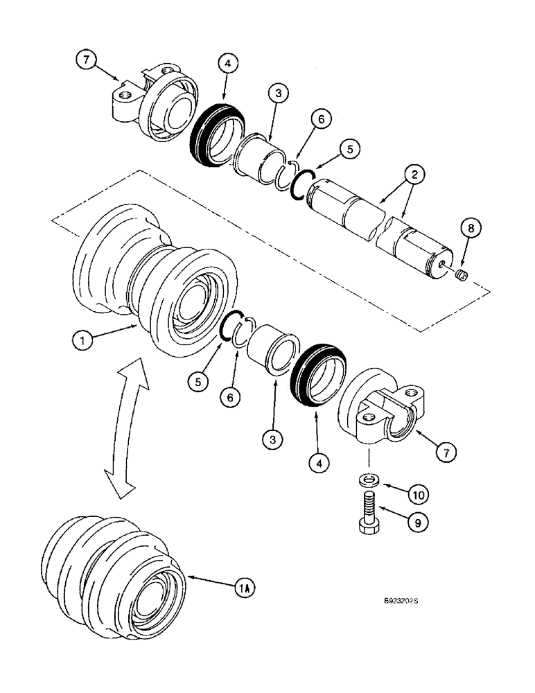 Схема запчастей Case 9045B - (5-16) - TRACK ROLLERS, SERVICE REPLACEMENT (11) - TRACKS/STEERING