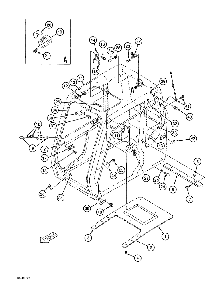 Схема запчастей Case 9030B - (9-068) - CAB ASSEMBLY MISCELLANEOUS PARTS (09) - CHASSIS