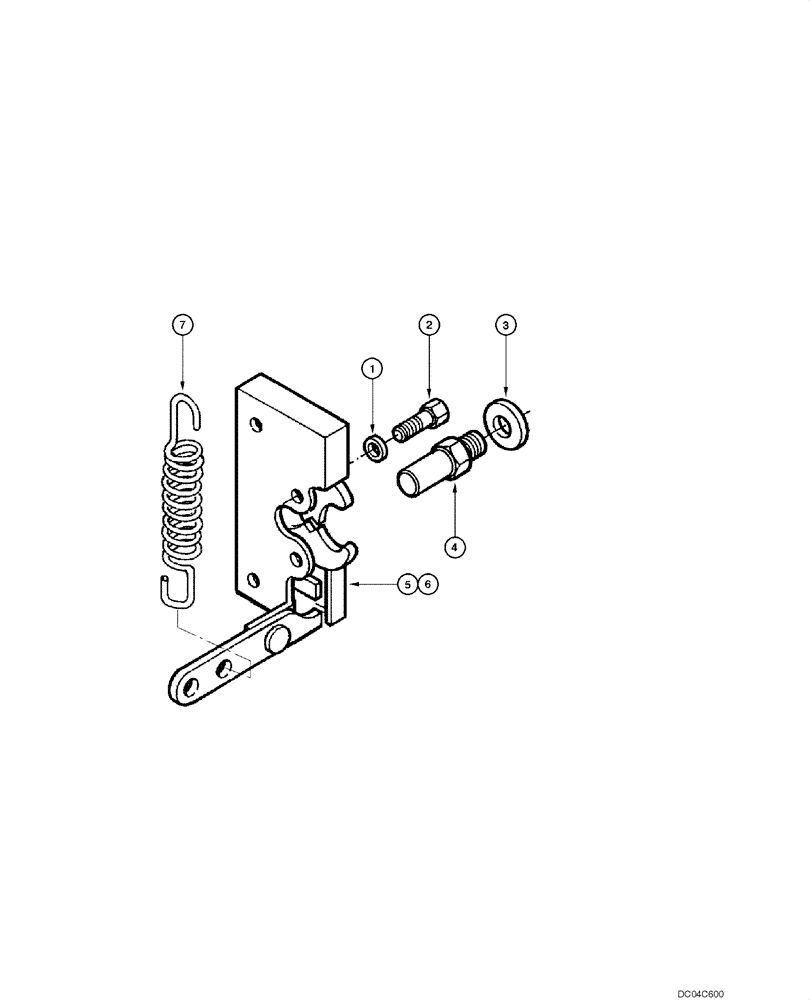 Схема запчастей Case 845 - (09.35[00]) - CAB - DOOR HANDLE LOCK SYSTEM (09) - CHASSIS