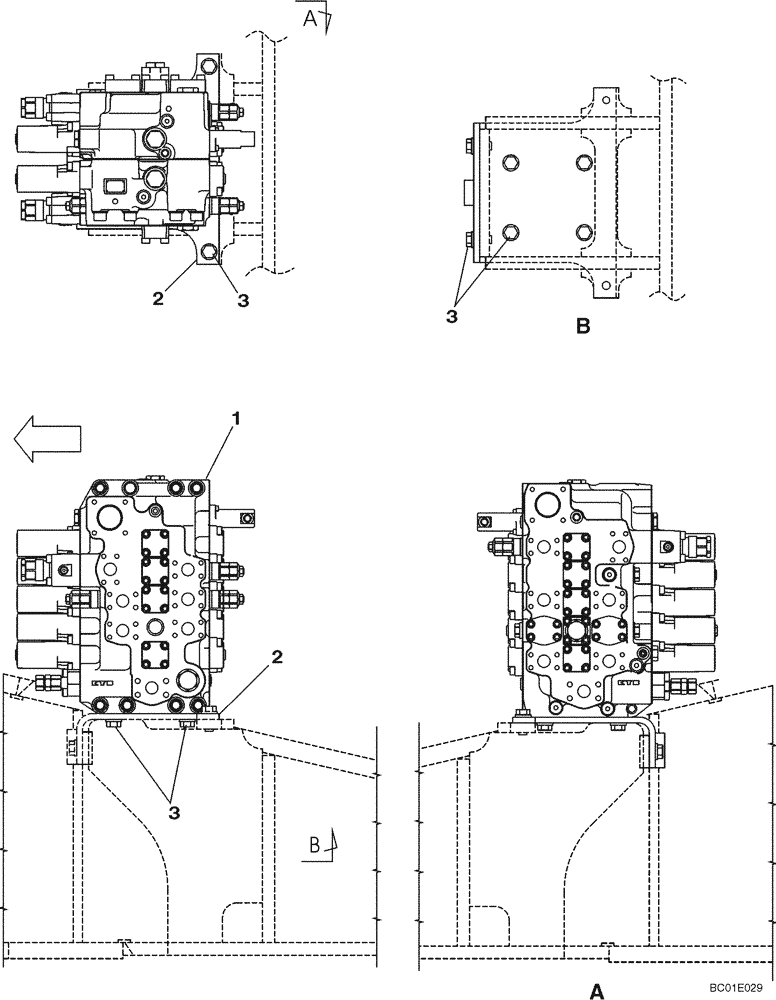 Схема запчастей Case CX330 - (08-200-00[01]) - CONTROL VALVE (08) - HYDRAULICS