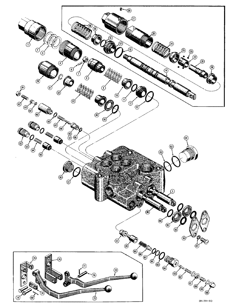 Схема запчастей Case 420C - (162) - D26491 HYDRAULIC CONTROL VALVE (07) - HYDRAULIC SYSTEM