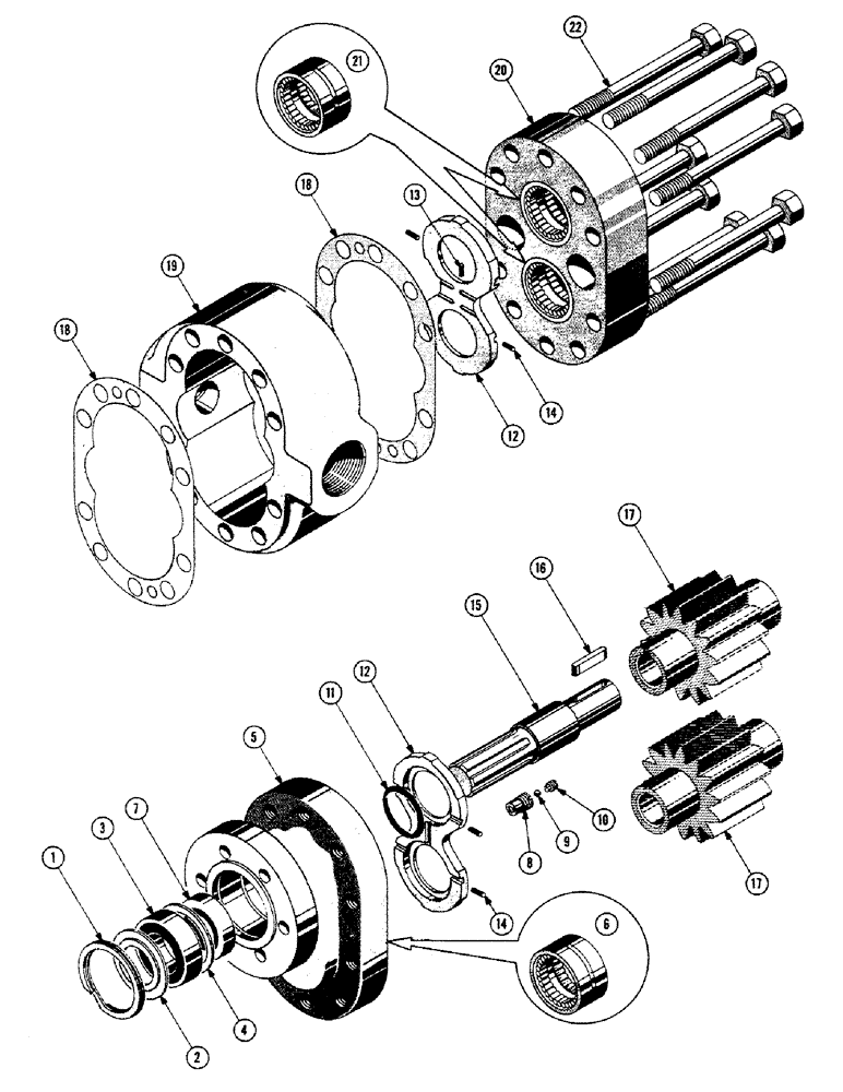 Схема запчастей Case 800 - (288) - HYDRAULIC PUMP ASSY, BODY, COVERS, GEARS, SEALS (07) - HYDRAULIC SYSTEM