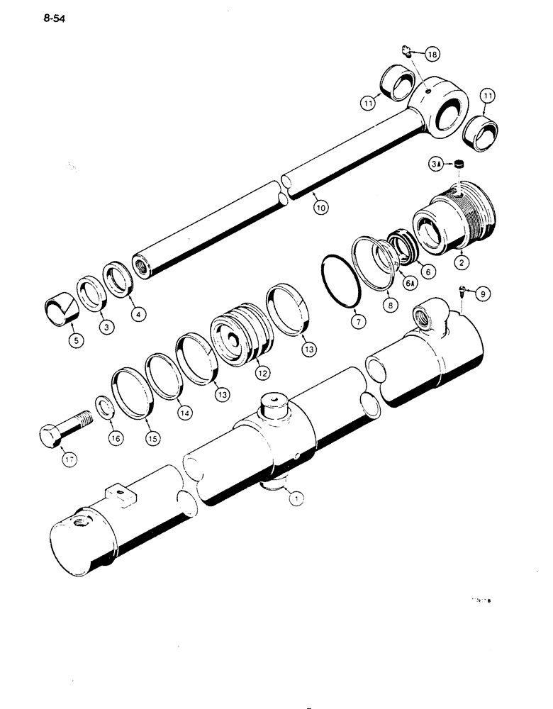 Схема запчастей Case 850D - (8-054) - G101217 DOZER LIFT CYLINDERS (08) - HYDRAULICS