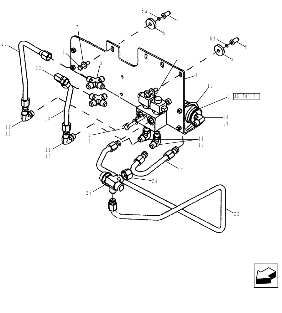 Схема запчастей Case 580SM - (35.350.02) - HYDRAULICS - RIDE CONTROL (35) - HYDRAULIC SYSTEMS