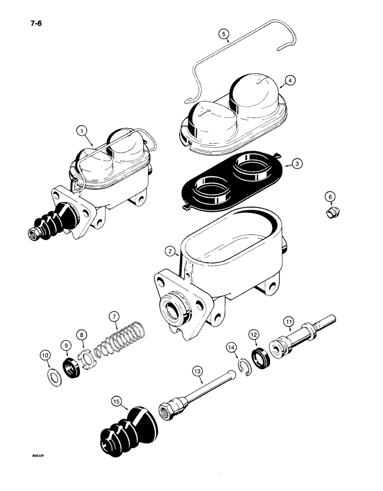 Схема запчастей Case 650 - (7-06) - BRAKE MASTER CYLINDER ASSEMBLY (07) - BRAKES