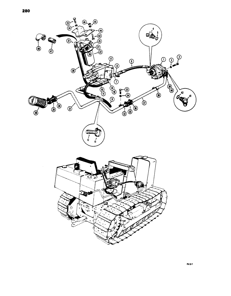 Схема запчастей Case 450 - (280) - LOADER AND DOZER PRIMARY HYDRAULICS (07) - HYDRAULIC SYSTEM