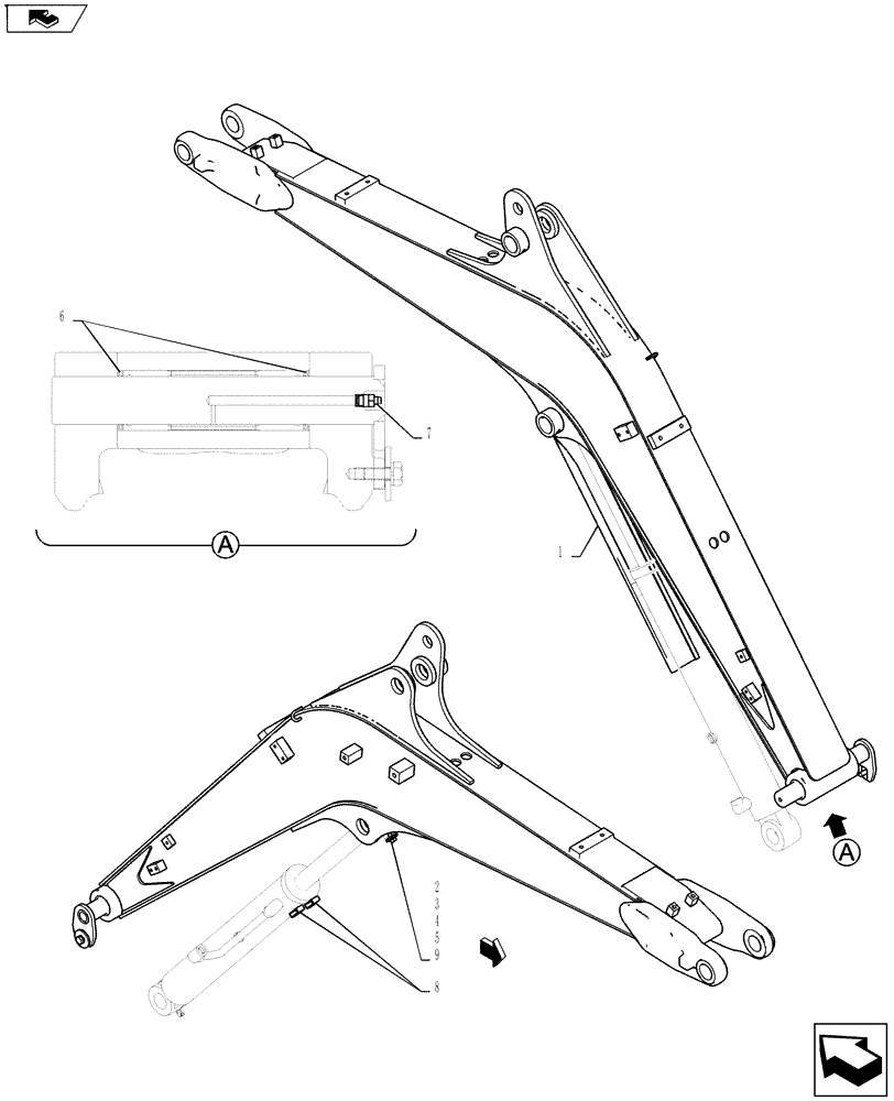 Схема запчастей Case CX27B ASN - (39.105.02) - BOOM GROUP (84) - BOOMS, DIPPERS & BUCKETS