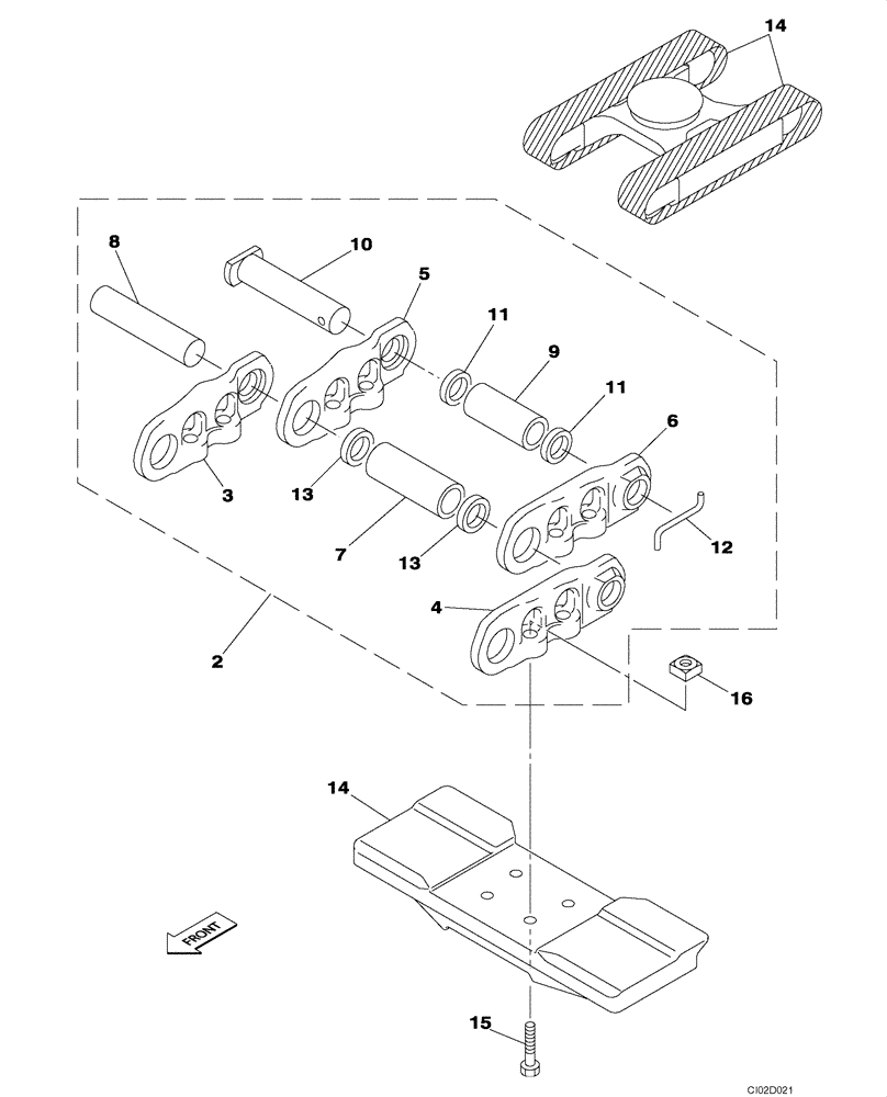 Схема запчастей Case CX80 - (05-05) - TRACK CHAINS - RUBBER (11) - TRACKS/STEERING