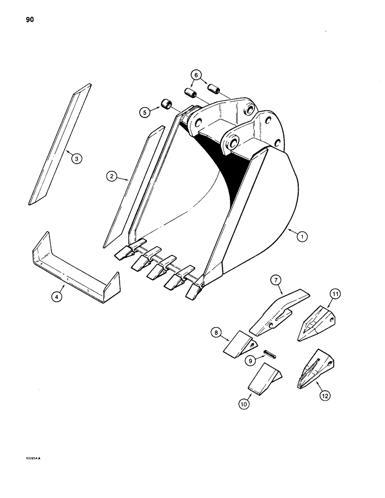 Схема запчастей Case 35A - (90) - BUCKETS, TRENCHING BUCKETS - HEAVY DUTY 