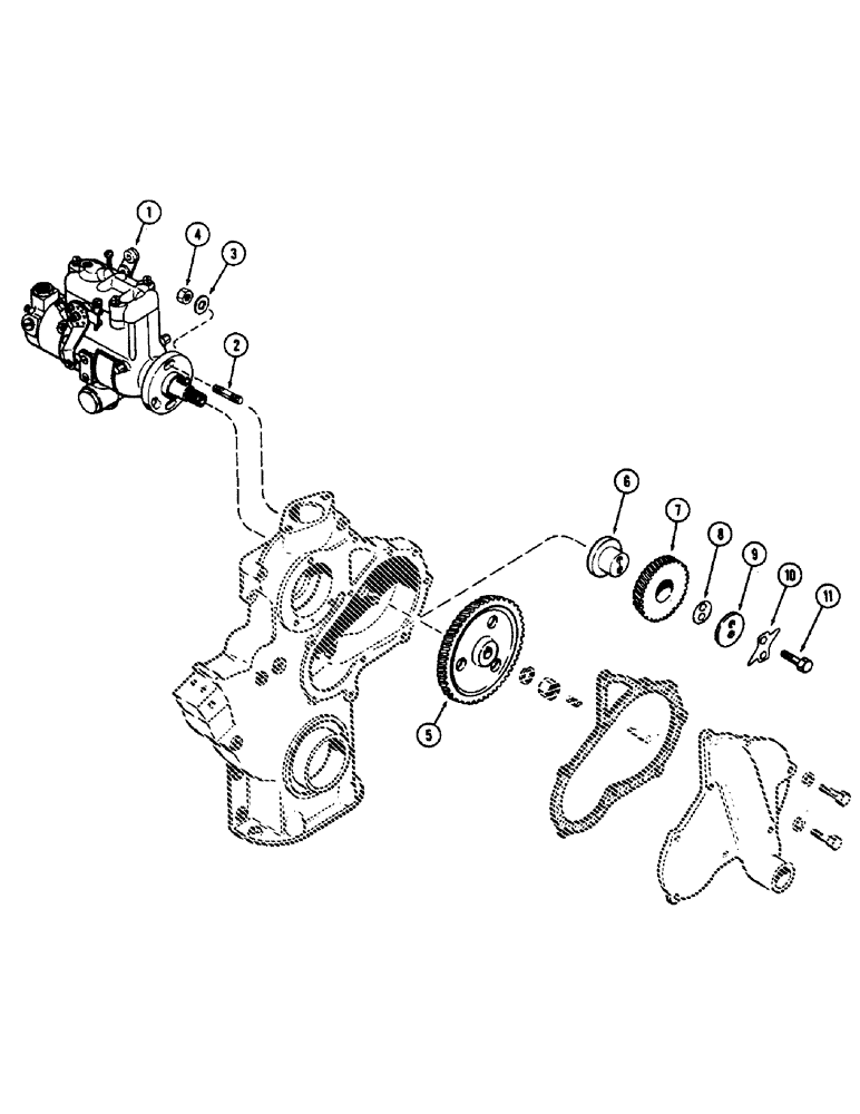 Схема запчастей Case 580B - (042) - FUEL INJECTION PUMP AND DRIVE, (188) DIESEL ENGINE (03) - FUEL SYSTEM