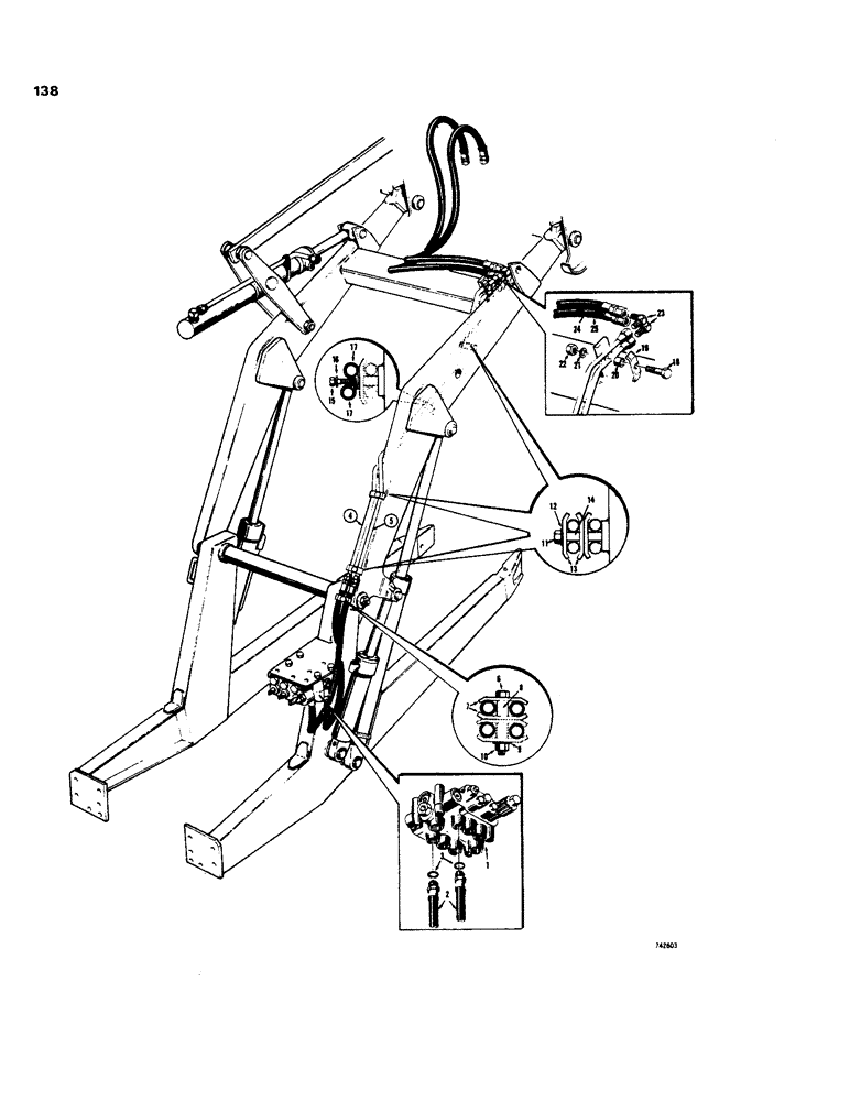 Схема запчастей Case 35 - (138) - OPTIONAL LOADER HYDS, USED ON MDLS W/ BACKHOE SN 5219901 THRU 5222134 