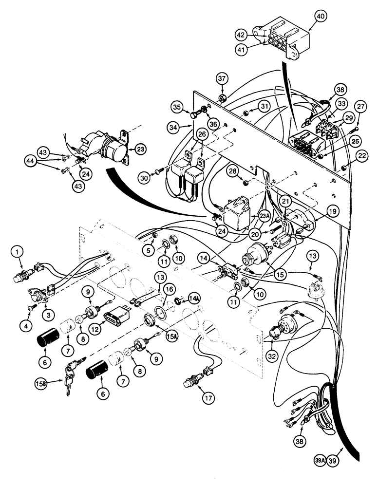 Схема запчастей Case 850E - (4-10) - INSTRUMENT PANEL WIRING (04) - ELECTRICAL SYSTEMS