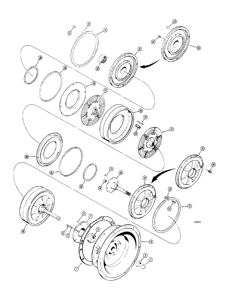 Схема запчастей Case 680CK - (072) - TRANSMISSION, FORWARD AND REVERSE CLUTCH (21) - TRANSMISSION