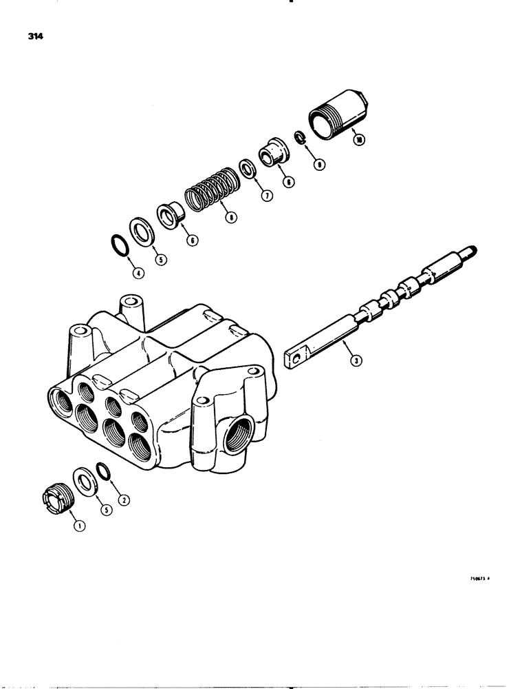 Схема запчастей Case 580C - (314) - PARKER LOADER CONTROL VALVE, LOADER CLAM SPOOL (08) - HYDRAULICS