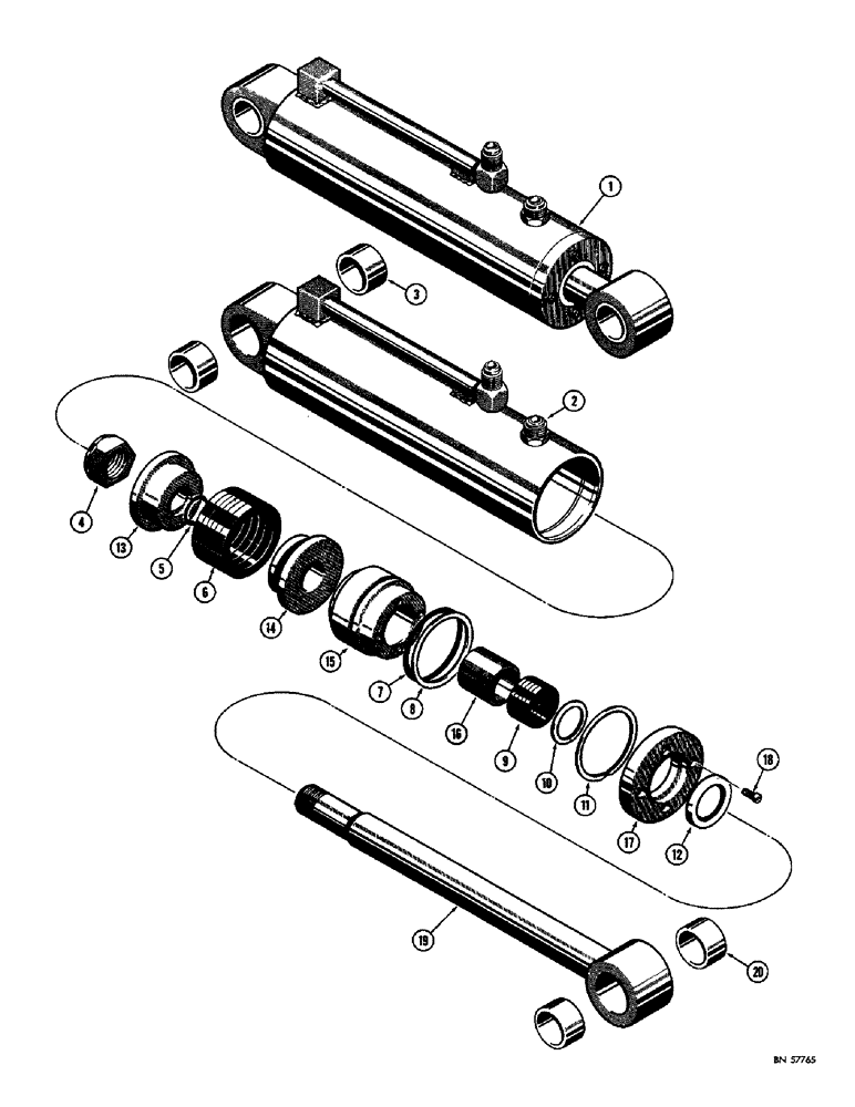 Схема запчастей Case 750 - (238) - D38853 ULRICH CLAM CYLINDER (07) - HYDRAULIC SYSTEM