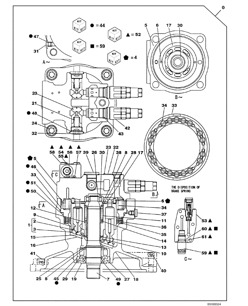 Схема запчастей Case CX700B - (08-72) - SWING HYDRAULIC MOTOR (08) - HYDRAULICS