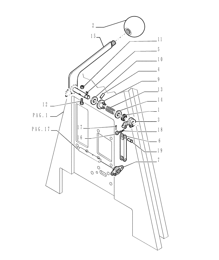 Схема запчастей Case 1850K - (9.651[15]) - ROPS CANOPY - COMPONENTS - OPTIONAL CODE 784111231 (19) - OPTIONS