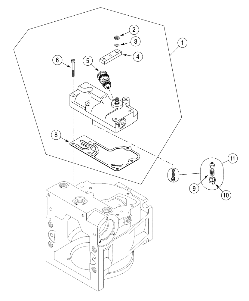 Схема запчастей Case 960 - (06-05) - PUMP ASSY, TANDEM (06) - POWER TRAIN