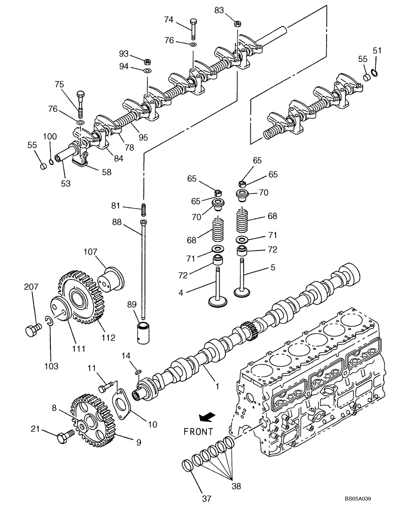 Схема запчастей Case CX225SR - (02-20) - CAMSHAFT - VALVE MECHANISM (02) - ENGINE