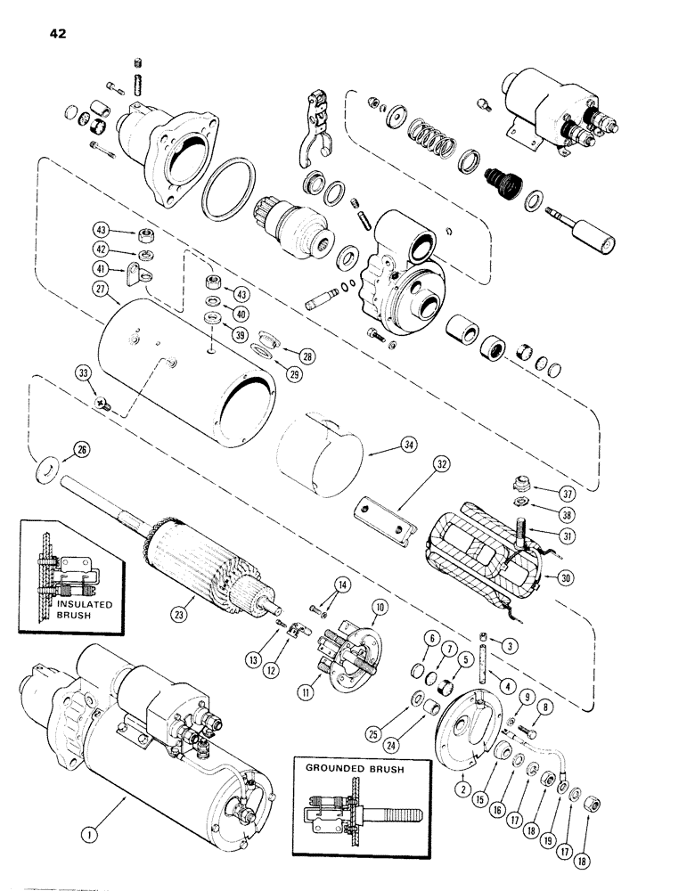 Схема запчастей Case 980B - (042) - R26137 STARTER (06) - ELECTRICAL SYSTEMS