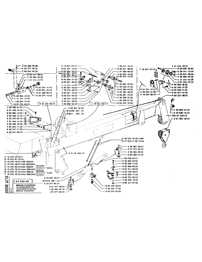 Схема запчастей Case LC80 - (159) - TELESCOPIC MOUNTING 