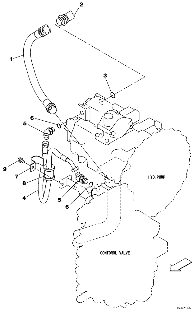 Схема запчастей Case CX130B - (08-53) - HYDRAULICS - CONTROL VALVE SUPPLY (2ND) (08) - HYDRAULICS