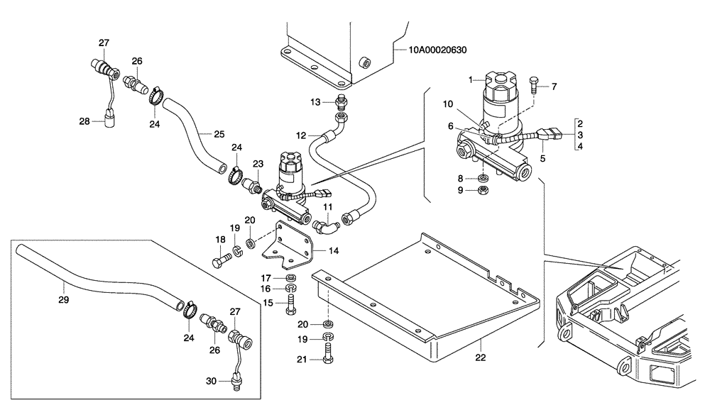 Схема запчастей Case 330 - (10A00000644[01]) - ENGINE FUEL SYSTEM - FUEL PUMP - OPTION (01) - ENGINE