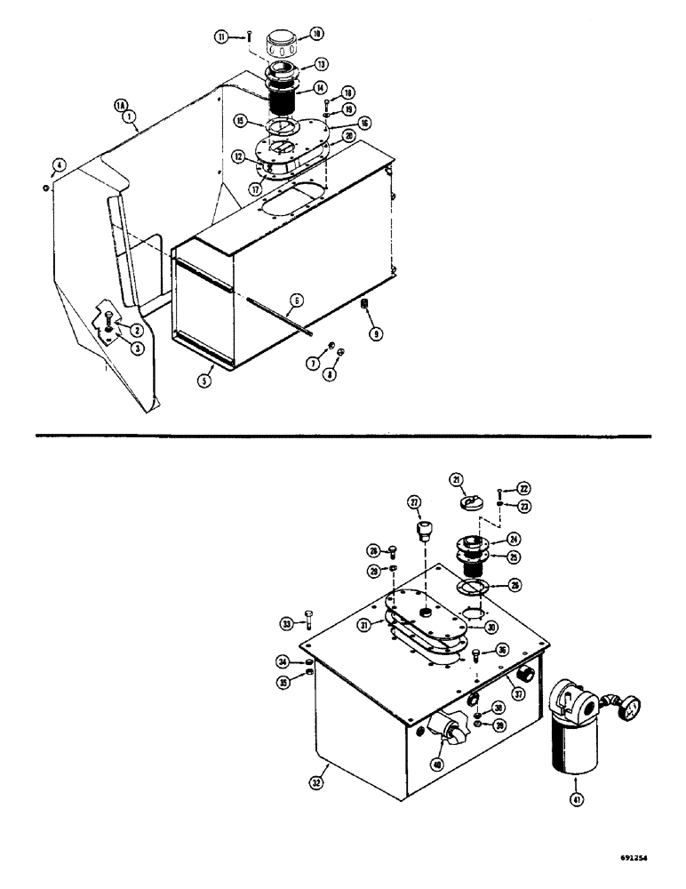 Схема запчастей Case 400 - (090) - FUEL AND HYDRAULIC TANKS, FUEL TANK (07) - HYDRAULIC SYSTEM