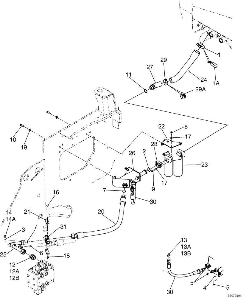 Схема запчастей Case 721E - (08-06) - HYDRAULICS - RESERVOIR RETURN (08) - HYDRAULICS