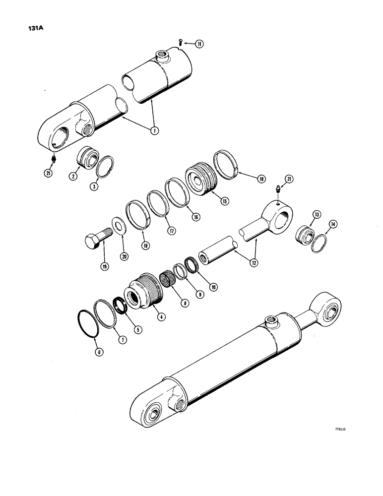 Схема запчастей Case W24B - (131A) - G101274 AND G101275 STEERING CYLINDERS, TUBE IS STAMPED WITH CYL PART NUMBER (05) - STEERING