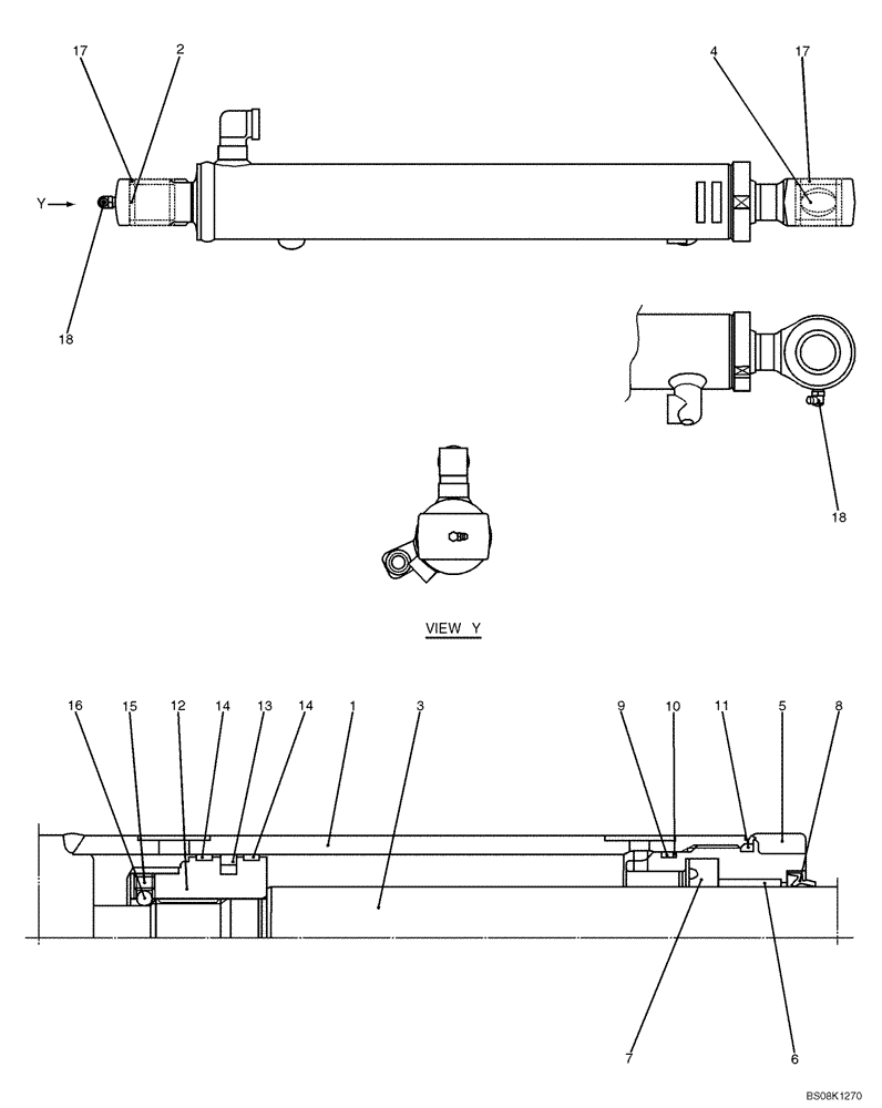 Схема запчастей Case CX27B BTW - (07-033) - CYLINDER ASSY, BUCKET (PV01V00063F1) (35) - HYDRAULIC SYSTEMS