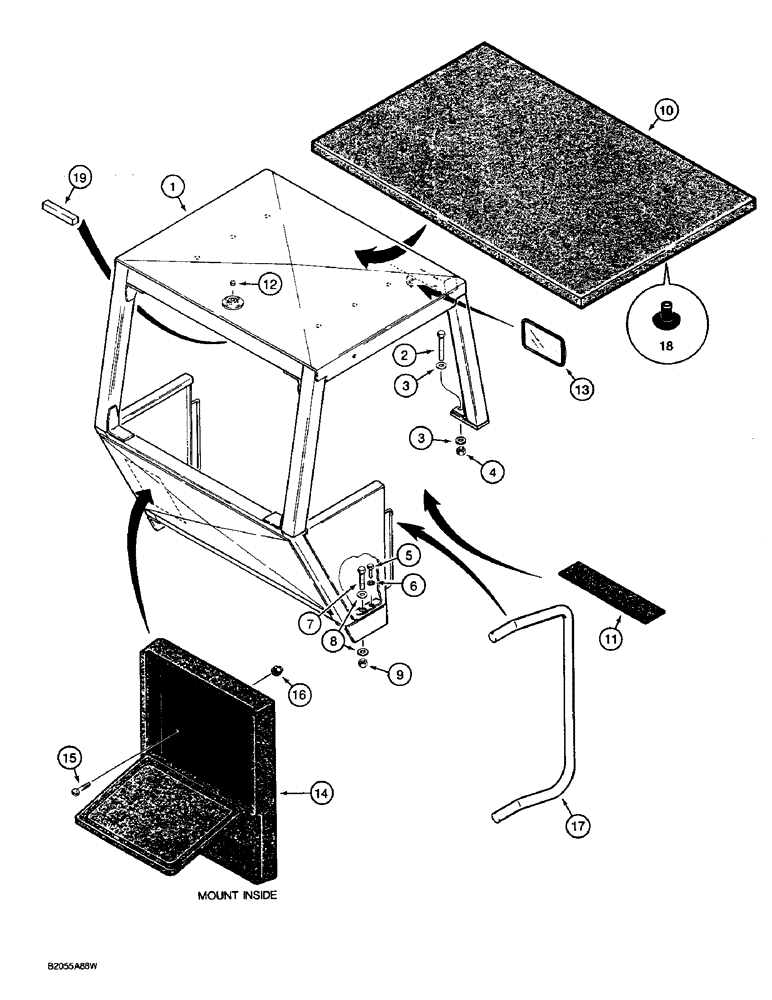 Схема запчастей Case W36 - (9-556) - ROPS CANOPY (09) - CHASSIS