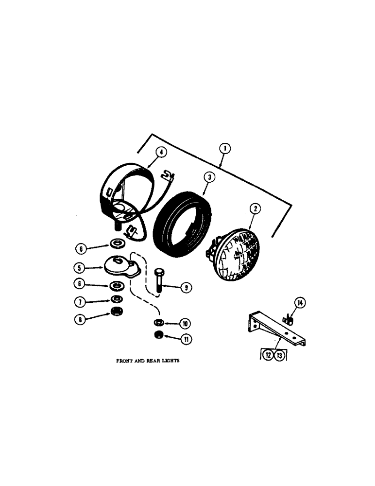 Схема запчастей Case W7E - (088[1]) - FRONT AND REAR LIGHTS - 24 VOLTS (04) - ELECTRICAL SYSTEMS