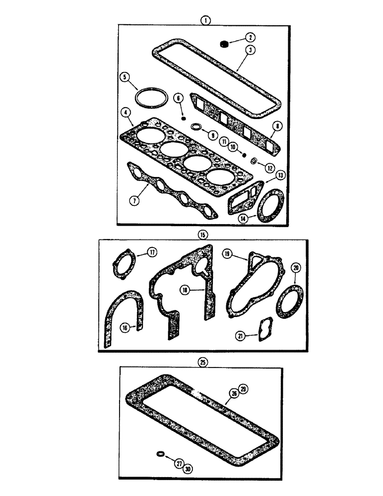 Схема запчастей Case W5A - (038) - ENGINE GASKET KITS, (188) DIESEL ENGINE (02) - ENGINE