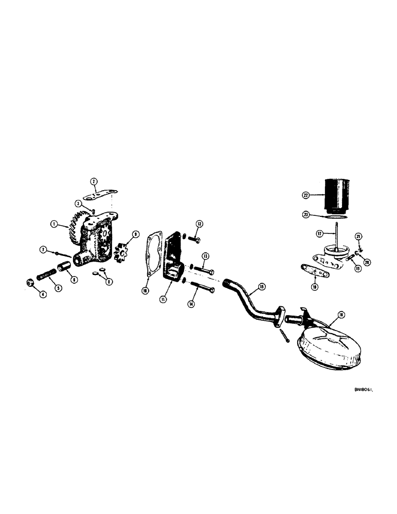 Схема запчастей Case 310C - (018[1]) - OIL PUMP AND OIL FILTER (01) - ENGINE