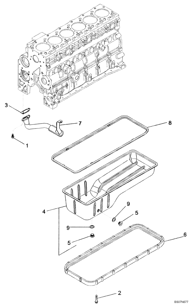 Схема запчастей Case 850L - (02-13) - OIL PUMP, PAN (02) - ENGINE