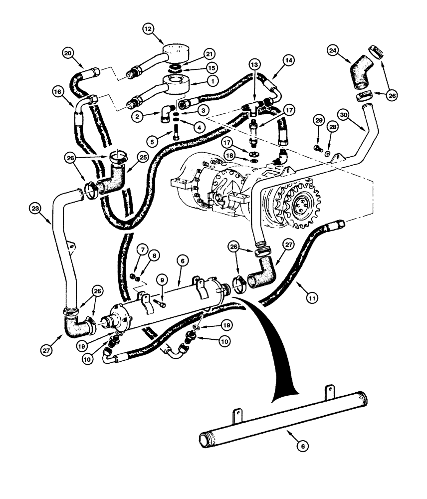 Схема запчастей Case 865 - (06.35[00]) - REAR AXLE CLARK - OIL COOLING (06) - POWER TRAIN