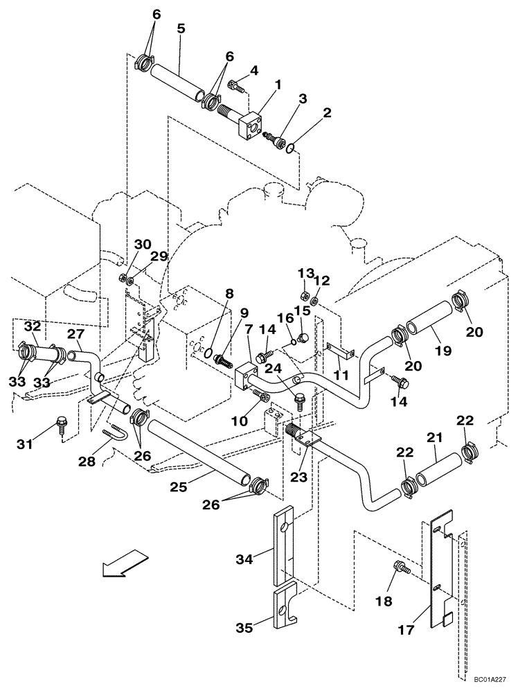 Схема запчастей Case CX210LR - (08-05) - HYDRAULICS - RESERVOIR RETURN (08) - HYDRAULICS