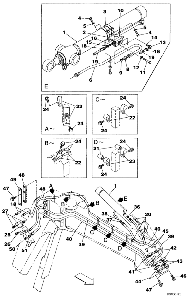 Схема запчастей Case CX75SR - (08-23) - HYDRAULICS - ARM CYLINDER, MODELS WITH LOAD HOLD, MODELS WITH OFFSET BOOM (08) - HYDRAULICS