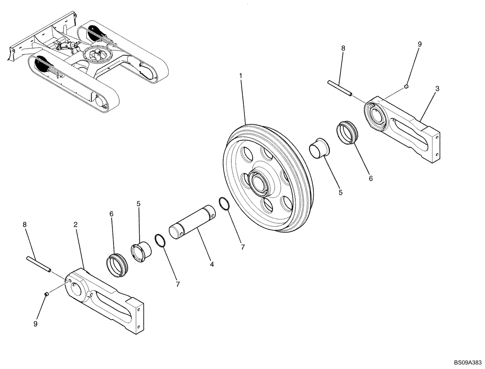 Схема запчастей Case CX50B - (02-006) - IDLER ASSY (PY52D00024F1) (04) - UNDERCARRIAGE