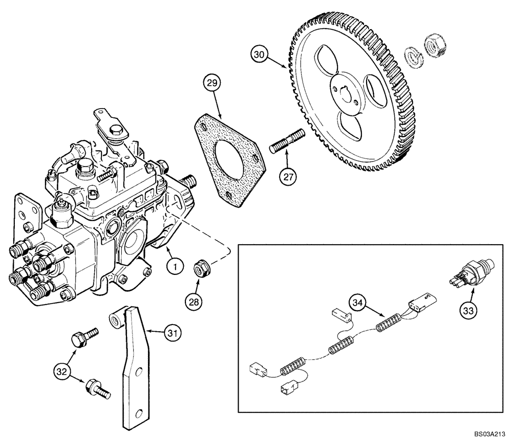 Схема запчастей Case 686G - (3-19) - FUEL INJECTION PUMP AND DRIVE, 4-390 EMISSIONS CERTIFED ENGINE (03) - FUEL SYSTEM