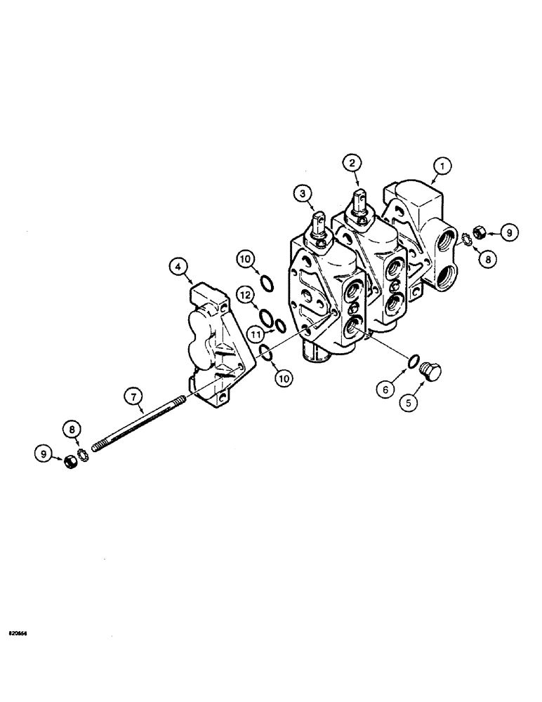 Схема запчастей Case W4 - (142) - FORKLIFT CONTROL VALVE (08) - HYDRAULICS