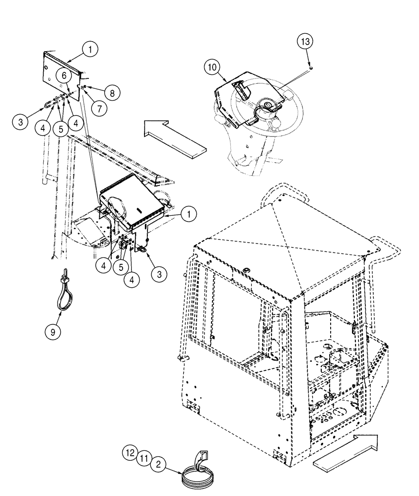 Схема запчастей Case 821C - (09-69) - CANOPY, ROPS COVERS (09) - CHASSIS