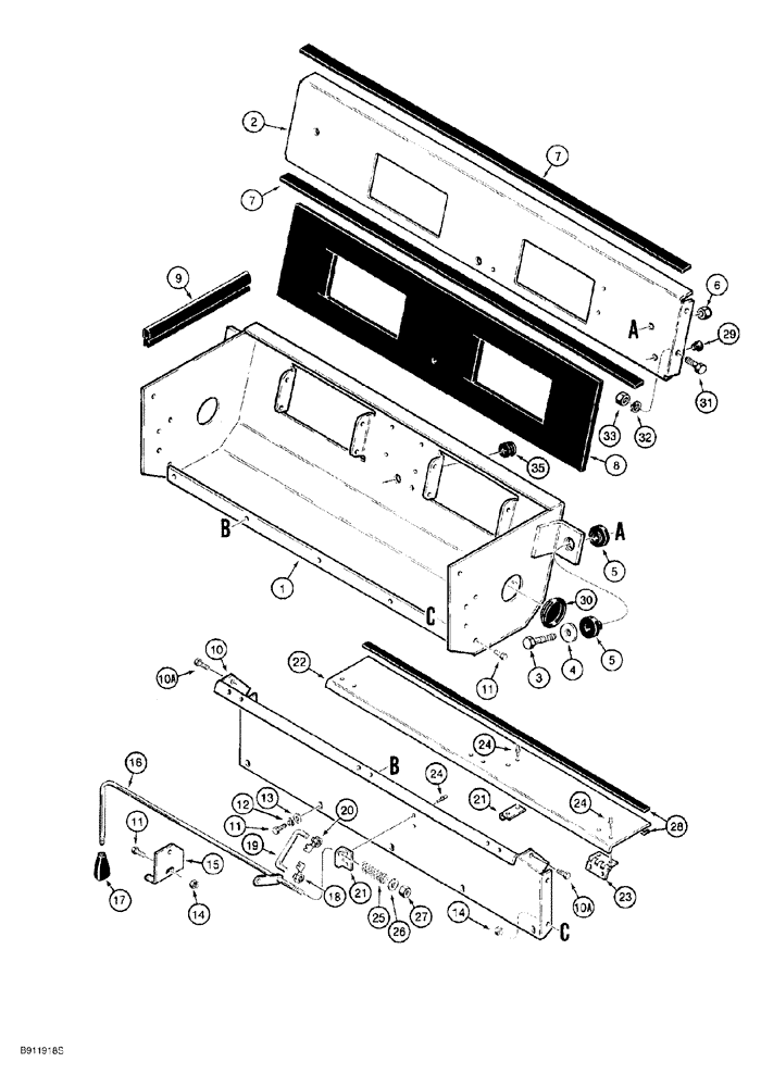 Схема запчастей Case 650G - (9-66) - CAB ASSEMBLY - BLOWER HOUSING AND AIR FLOW CONTROL (09) - CHASSIS/ATTACHMENTS